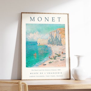 Póster de Claude Monet, La playa y la falaise, impresión de Monet, decoración francesa vintage para el hogar, impresión de paisaje floral, decoración floral, regalo, A1/A2/A3/A4
