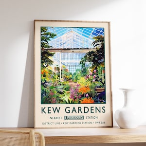 Kew Gardens Print, London Poster, Botanical Gardens Print, William Morris Poster, Vintage Wall Art, Floral Art, Rousseau Art, A1/A2/A3/A4