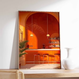 Impresión de barra de cócteles retro, póster de cócteles vintage, arte de comida y bebida, póster de cocina, decoración de cocina, arte de comida y bebida, póster de comida
