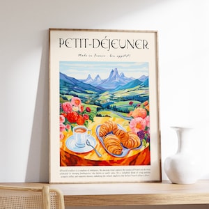 Poster di cibo francese, stampa di caffè, arte murale del caffè, arte del caffè, arte francese, arredamento della cucina, arte culinaria, poster di pasticceria, stampa retrò, regalo di cibo