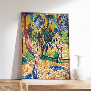 Andre Derain Poster, Arbres à Collioure, Fauvist Print, Expressionist Art, Fashionable Decor, Floral Wall Art, Scenery & Nature, A1/A2/A2/A3