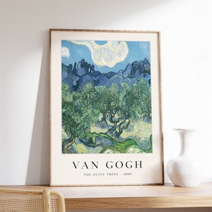 Impression d'art Van Gogh, les oliviers, affiche Van Gogh, oeuvres d'art de peintures célèbres, art de l'arbre, impression de paysages et de la nature, décoration Van Gogh, A1/A2/A3/A4