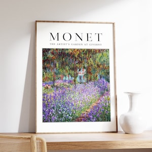 Claude Monet Exhibition Poster, Artist&#39;s Garden Giverny, Monet Art Print, Floral Wall Print, Garden, Scenery, Nature, Gift Idea, A1/A2/A3/A4
