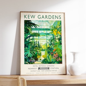 Kew Gardens Poster, London Druck, Henri Rousseau Wandkunst, Botanische Gärten Druck, William Morris Dekor, Vintage Wandkunst, Blumenkunst