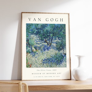 Van Gogh Exhibition Poster, The Olive Trees, Van Gogh Art Print, Floral Wall Art, Floral Garden Art, Gift, Floral Gift, A1/A2/A3/A4