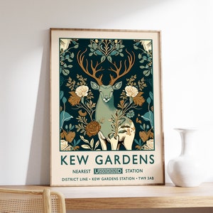 William Morris Print, Kew Gardens Print, London Print, William Morris Poster, Vintage Wall Art, Floral Art, Vintage Poster, A1/A2/A3/A4