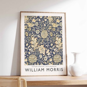 William Morris Print, William Morris Exhibition Poster, William Morris Floral Decor, Vintage Wall Art, Botanical Art, Flower Print