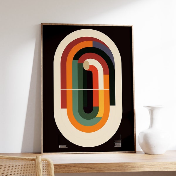 Retro Bauhaus Poster, Modernist Wall Art, Geometric Bauhaus Print, Abstract Decor, Graphic Design Poster, Minimalist Art Print, A1/A2/A3/A4