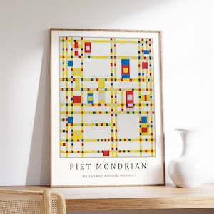 Piet Mondrian Poster, Broogie-Woogie, Piet Mondrian Kunstdruck, Bauhaus Poster, Abstrakte Kunst, Kubismus, Moderne Kunst, Geschenk, A1/A2/A3/A4