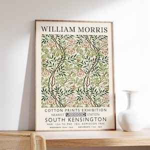 William Morris Print, William Morris Exhibition Print, William Morris Poster, Vintage Wall Art, Morris Flower Pattern, Floral Art Nouveau