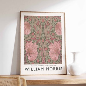 William Morris Print, William Morris Exhibition Poster, William Morris Floral Decor, Vintage Wall Art, Botanical Art, Flower Print