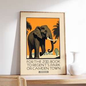 London Zoo Poster, London Zoo Wall Art, Museum Print, Animal Art, Retro Wall Art Decor, Vintage Art Print, Vintage Art Gift, A1/A2/A3/A4