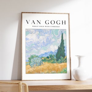 Van Gogh Exhibition Poster, Wheat Field with Cypresses, Van Gogh Floral Art Print, Wall Art Decor, Floral Garden Art, Gift Idea, A1/A2/A3/A4
