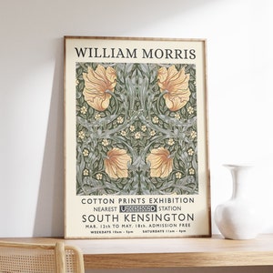 William Morris Print, William Morris Exhibition Print, William Morris Poster, Vintage Wall Art, Textiles Art, Vintage Poster, A1/A2/A3/A4
