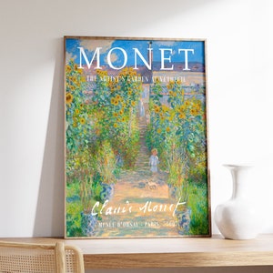 Claude Monet Exhibition Poster, Monet Print, The Artist's Garden at Vétheuil, Floral Decor, Floral Wall Print, Housewarming Gift Idea