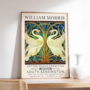 William Morris Print, William Morris Exhibition Print, William Morris Poster, Vintage Wall Art, Morris Flower Pattern, Floral Art Nouveau