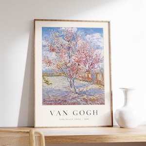 Van Gogh Art Print, Pink Peach Trees, Van Gogh Poster, Famous Paintings Art, Tree Art, Scenery and Nature Print, Van Gogh Decor, A1/A2/A3/A4