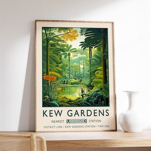 Kew Gardens Print, London Poster, Botanical Gardens Print, William Morris Poster, Vintage Wall Art, Floral Art, Rousseau Art, A1/A2/A3/A4
