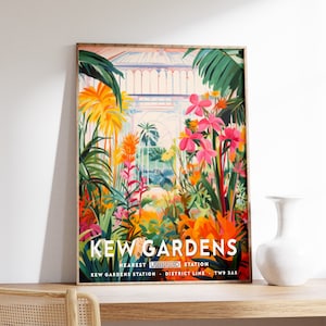 Kew Gardens Floral Print, Botanical Gardens Poster, William Morris Poster, London Art, Vintage Wall Art, Floral Art, Vintage Poster