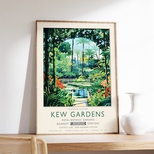 Kew Gardens Druck, London Druck, Botanische Gärten Druck, William Morris Poster, Vintage Wandkunst, Blumenkunst, Vintage Poster, A1/A2/A3/A4