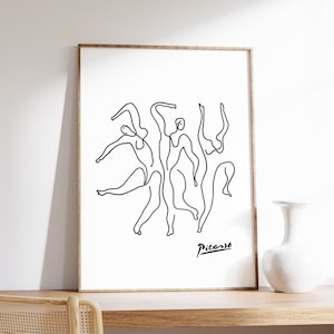 Picasso Line Art Poster, Dance, Picasso Minimalist Print, Illustration Art, Pablo Picasso, Wall Art Decor, Gift Idea, A1/A2/A3/A4