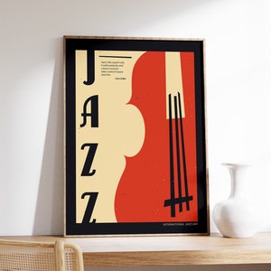 Jazz Musik Poster, Vintage Jazz Musik Druck, Retro Musik Dekor, Musik Geschenk, Musik-Liebhaber Geschenk, Geschenk für Musikliebhaber, Retro Kunst, A1/A2/A3/A4
