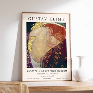 Gustav Klimt Poster, Danae, Klimt Exhibition Poster, Art Nouveau, Art Deco, Couples Gift, Wall Art Decor, Klimt Gift, Wall Art, A1/A2/A3/A4