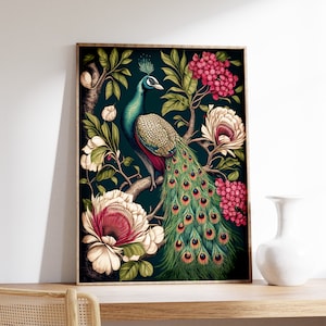 William Morris Peacock Print, William Morris Botanical Poster, Classic British Print, Vintage William Morris Floral Print, Flower Art