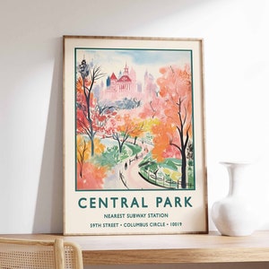 Central Park New York Print, William Morris Gardens Art, Vintage Floral Art, William Morris Poster, Vintage Wall Art, Floral Art, Retro Art