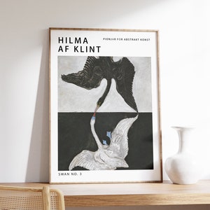 Hilma Af Klint Exhibition Poster, Number 3 The Swan, Abstract Art, Vintage Print, Matisse, Klimt, Animal Art, Gift Idea, Wall Art Decor