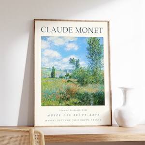 Claude Monet Poster, View of Vetheuil, Monet Print, Vintage French Home Decor, Floral Print, Floral Decor, Gift, A1/A2/A3/A4