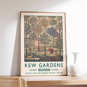 William Morris Country Garden Druck, Kew Gardens Druck, London Druck, William Morris Poster, Vintage Wandkunst, Blumenkunst, Vintage Poster