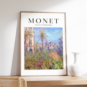 Claude Monet Exhibition Poster, Villas at Bordighera, Monet Art Print, Floral Wall Print, Garden, Scenery, Nature, Gift Idea, A1/A2/A3/A4