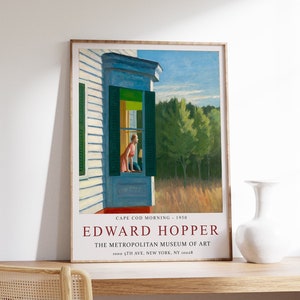 Edward Hopper Exhibition Poster, Cape Cod Morning, Wall Art Decor, Realism, Architecture, Scenery, Gift Idea, Minimalism