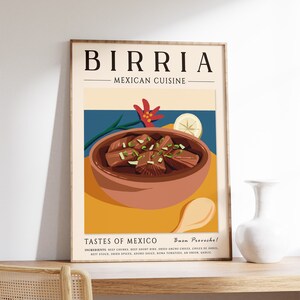 Mexican Food Poster, Birria Food Print, Travel Poster, Kitchen Poster, Kitchen Decor, Food Art, Food and Drink Poster, Food Gift, Food Art