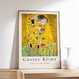 Gustav Klimt Poster - Gallery Quality Print - The Kiss - Gustav Klimt Wall Art Decor - A1/A2/A3/A4