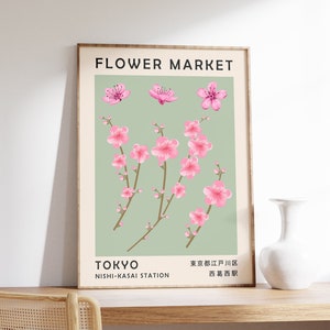 Flower Market Tokyo Japan Poster, Flower Market Art Print, Floral Wall Art Decor, Garden Art, Floral Art, Gift, A1/A2/A3/A4
