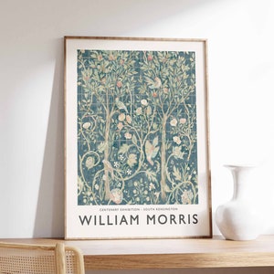 William Morris Print, William Morris Exhibition Poster, William Morris Floral Decor, Vintage Wall Art, Botanical Art, Flower Print