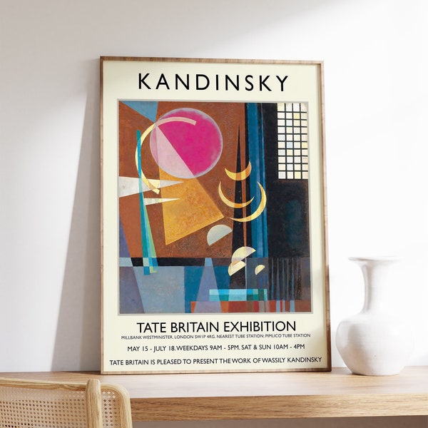 Wassily Kandinsky Exhibition Poster, Scharf-Ruhig, Abstract Wall Art Decor, Kandinsky Art Print, Bauhaus Decor, Gift Idea, A1/A2/A3/A4