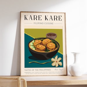 Kare Kare Filipino Food Poster, Filipino Food Print, Philippines Food, Kitchen Poster, Kitchen Decor, Asian Food Print, Food Gift