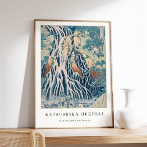 Katsushika Hokusai Poster, Japanese Wall Print, Japanese Decor, Falling Mist Waterfall, Asian Decor, Japanese Gift, Abstract, A1/A2/A3/A4