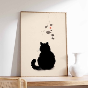 Vintage Japanese Cat Poster, Japanese Cat Print, Cat Gift, Gift for Cat Lovers, Animal Art, Ukiyo-e Print, Asian Art, Oriental Decor