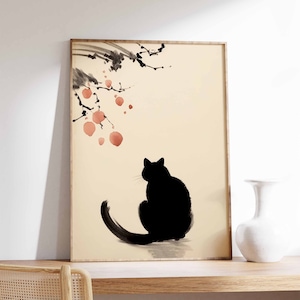 Vintage Japanese Cat Poster, Japanese Cat Print, Cat Gift, Gift for Cat Lovers, Animal Art, Ukiyo-e Print, Asian Art, Oriental Decor