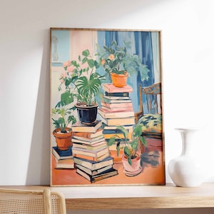 Vintage Bibliothek Poster, Buchladen Druck, Buchliebhaber Geschenk, Lesegeschenk, Antike Wandkunst, Retro Buchliebhaber Kunst, Bibliothek Kunst, Geschenkidee