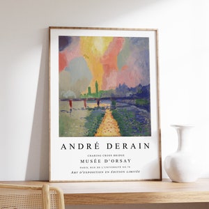 Andre Derain Exhibition Poster, Charing Cross Bridge London, French Expressionist Print, Fauvist Wall Art, Scenery & Nature Art, A1/A2/A2/A3