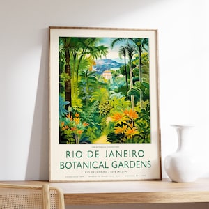 William Morris Print, Rio De Janerio Botanische Gärten Poster, Brasilien Blumendekor, Henri Rousseau Art, Vintage Blumendruck, A1 / A2 / A3 / A4