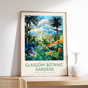 William Morris Druck, Glasgow Botanical Gardens Poster, Glasgow Dekor, Henri Rousseau Art, Schottland Dekor, Vintage Blumendruck, A1/A2/A3/A4
