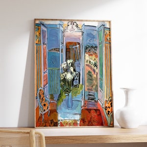 Raoul Dufy Poster, Interior with Open Window, Fauvist Print, Expressionist Art, Fashionable Decor, Famous Art, Scenery Art, Floral Print