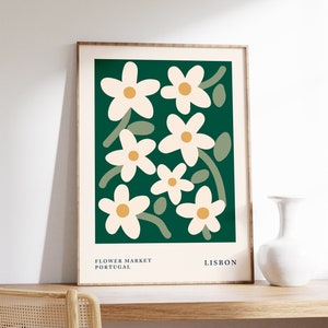 Flower Market Lisbon, Portugal Wall Print, Lisbon Art Poster, Floral Art, Floral Decor, Wall Print, Gift Idea, A1/A2/A3/A4, REF: KA