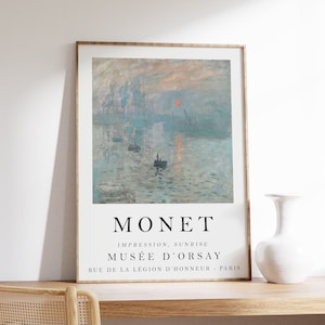 Monet Exhibition Poster, Impression Sunrise, Gallery Quality Art, Monet Scenery Art, Floral, Garden, Scenery, Nature, Wall Art Decor, Gift
